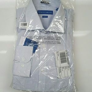 NEW Vince Camuto Dobby Slim Fit Dress Shirt: White