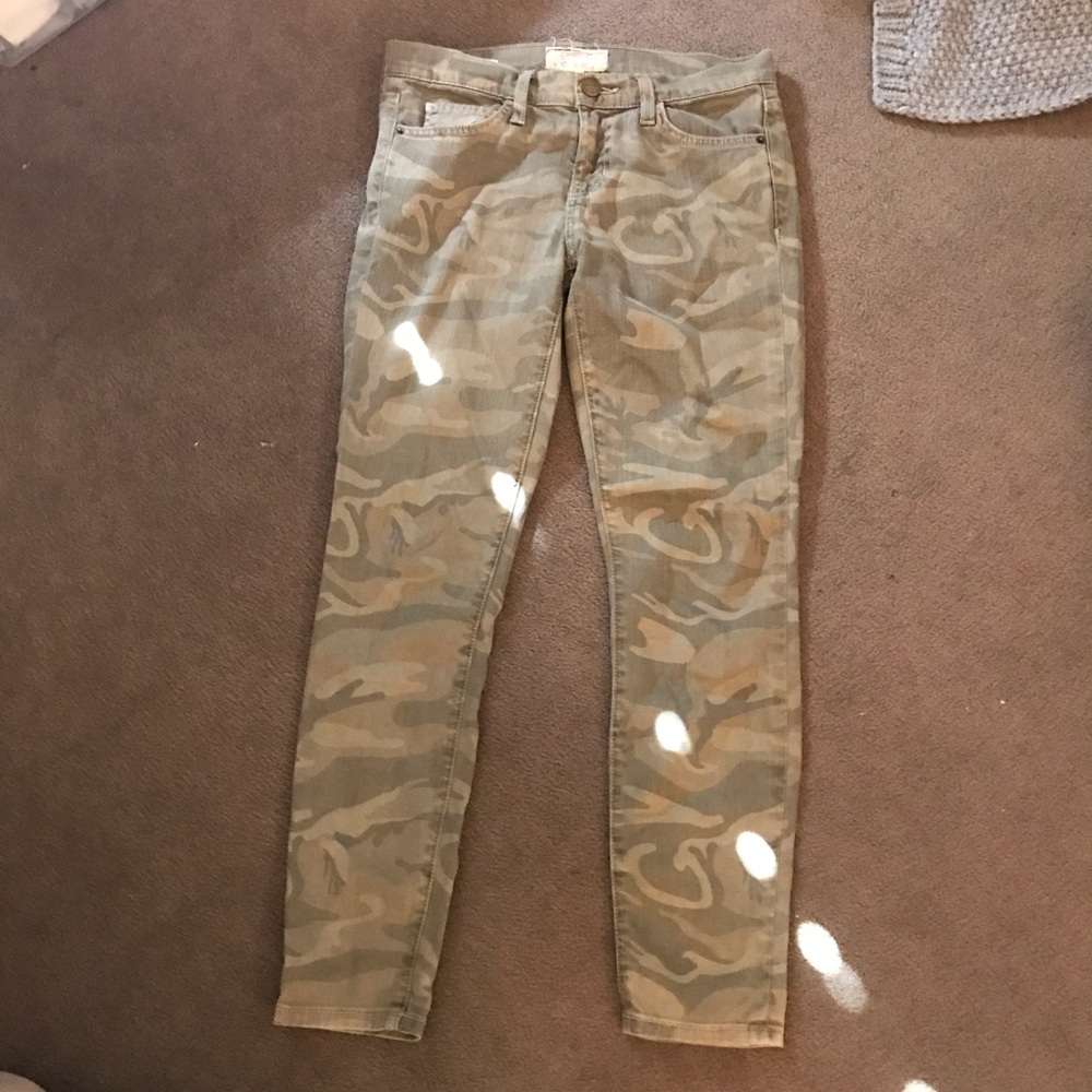 Current Elliot Camo Straight Leg Jeans