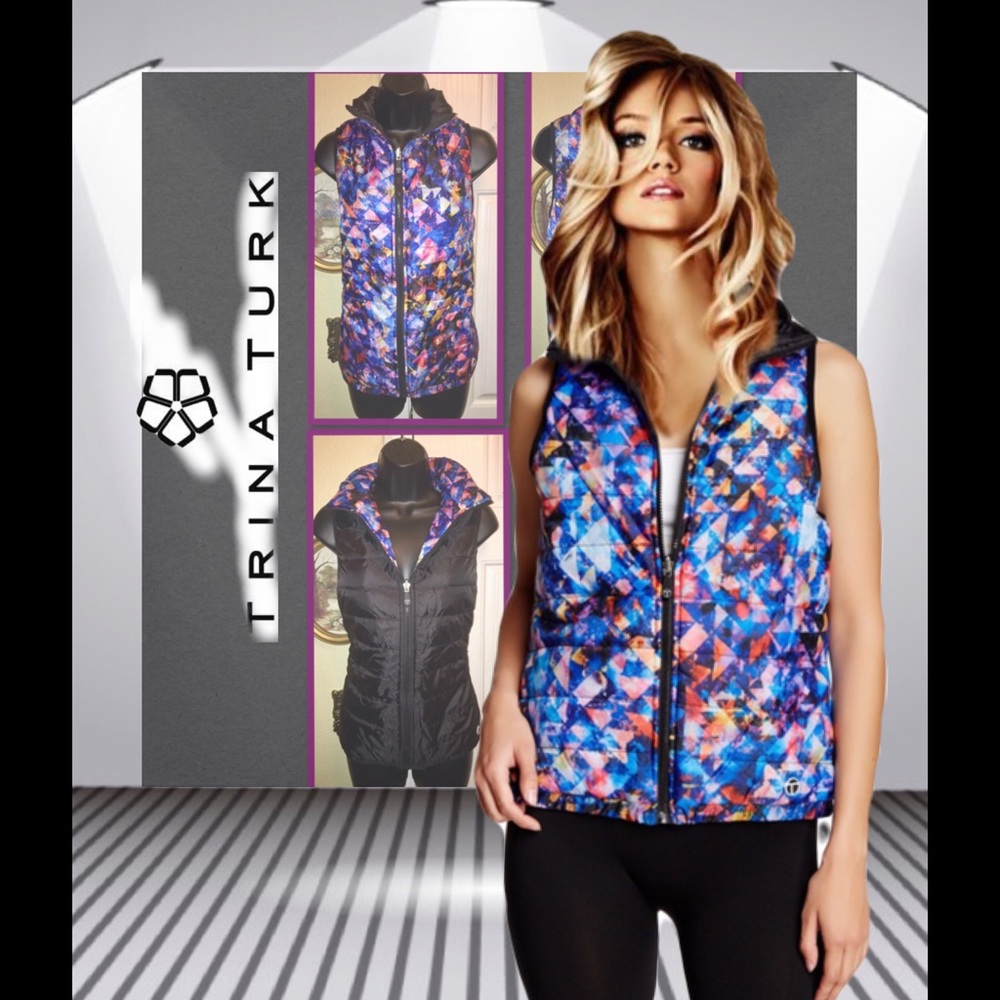 🌈Trina Turk🌈Barbados Reversible Puffer Vest XL