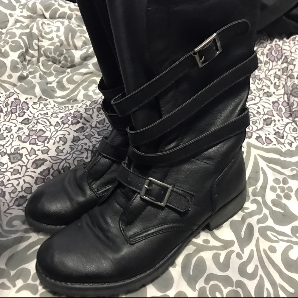 Madden girl wrap around combat boots