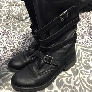 Madden girl wrap around combat boots
