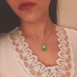 Avocado boho urban painted fruit necklace charm