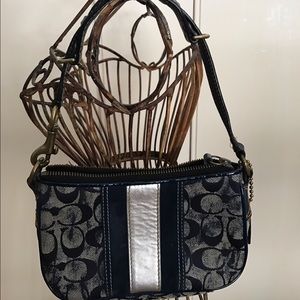 Blue and Silver Authentic Coach mini bag