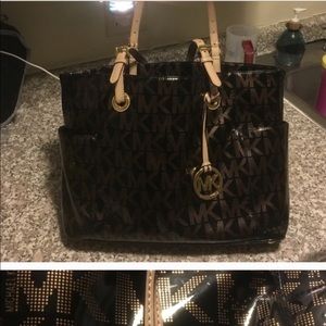MK black and gold large purse