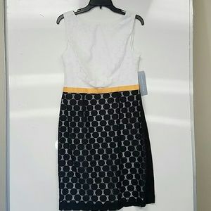 NWT London Times Dress Sleeveless Dot Mesh Sheath