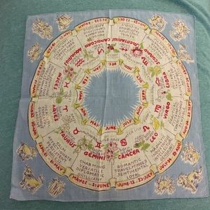 Vintage astrology handkerchief