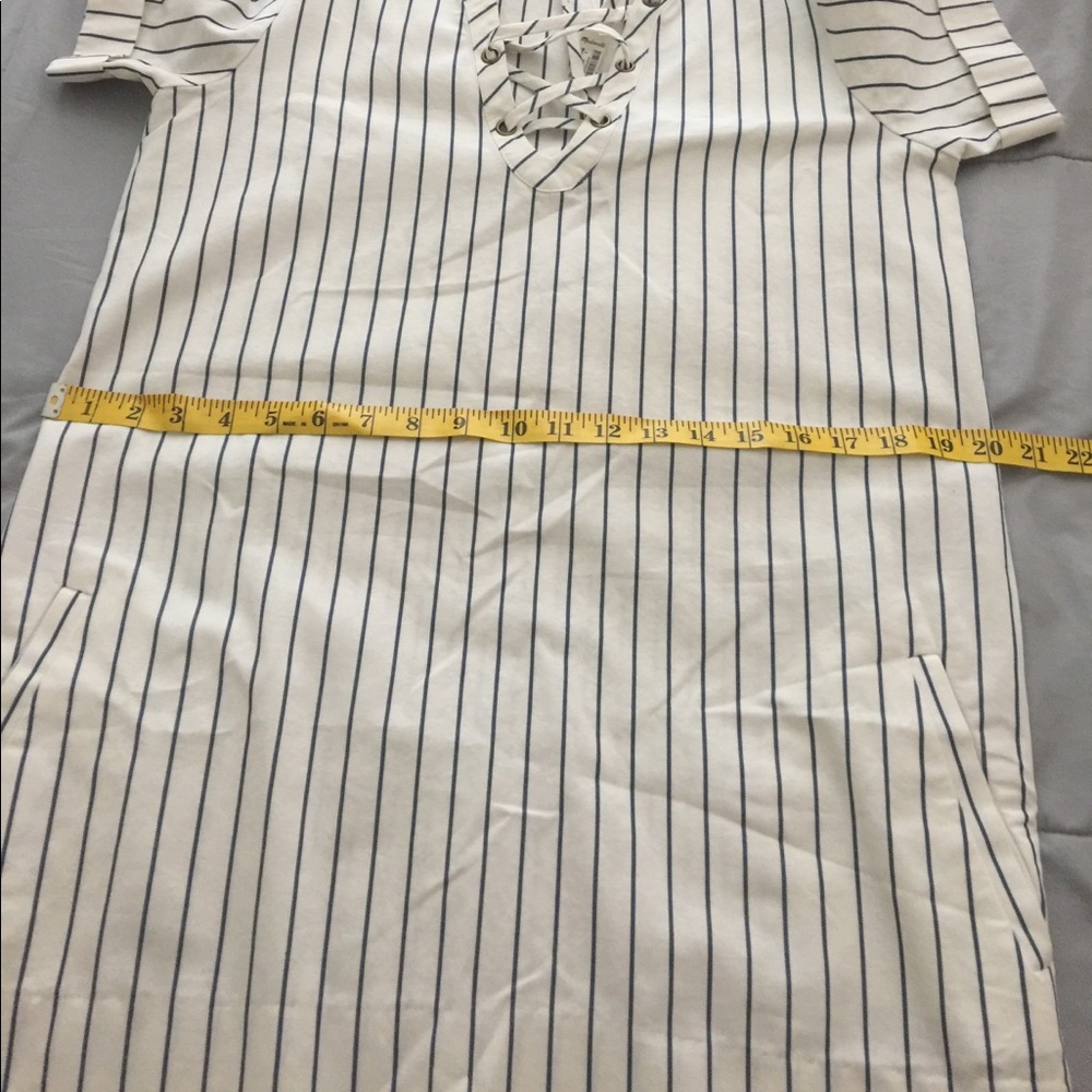 Madewell striped shift lace up dress - Picture 7 of 8