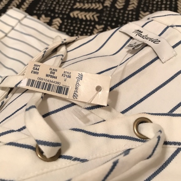 Madewell striped shift lace up dress - Picture 3 of 8