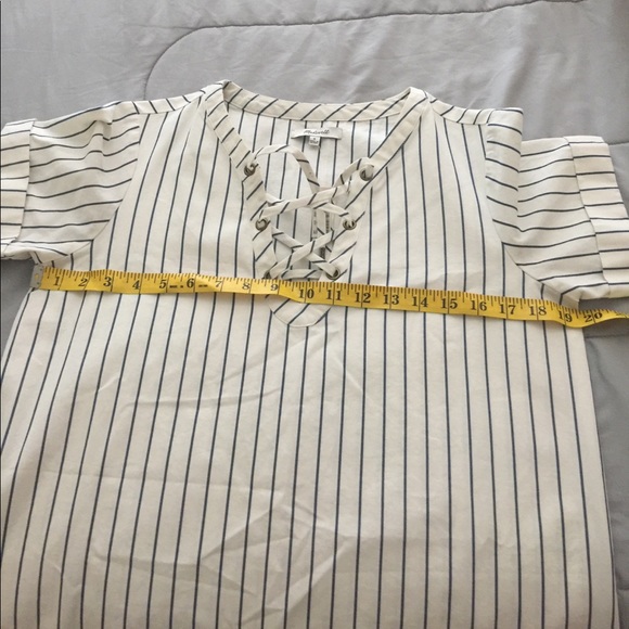 Madewell striped shift lace up dress - Picture 6 of 8