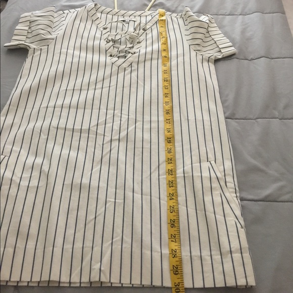 Madewell striped shift lace up dress - Picture 8 of 8