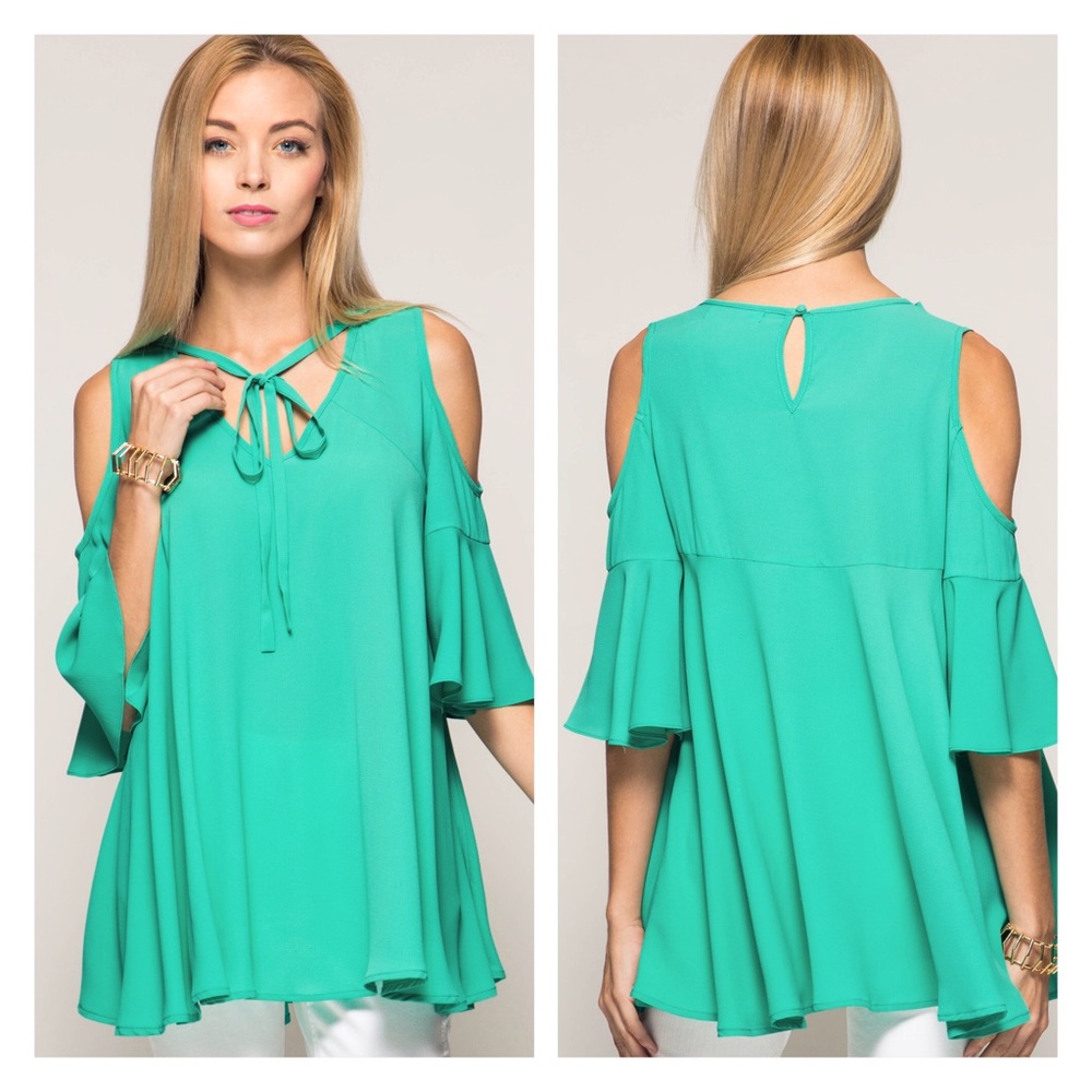 3/4 sleeve could shoulder with tie neck