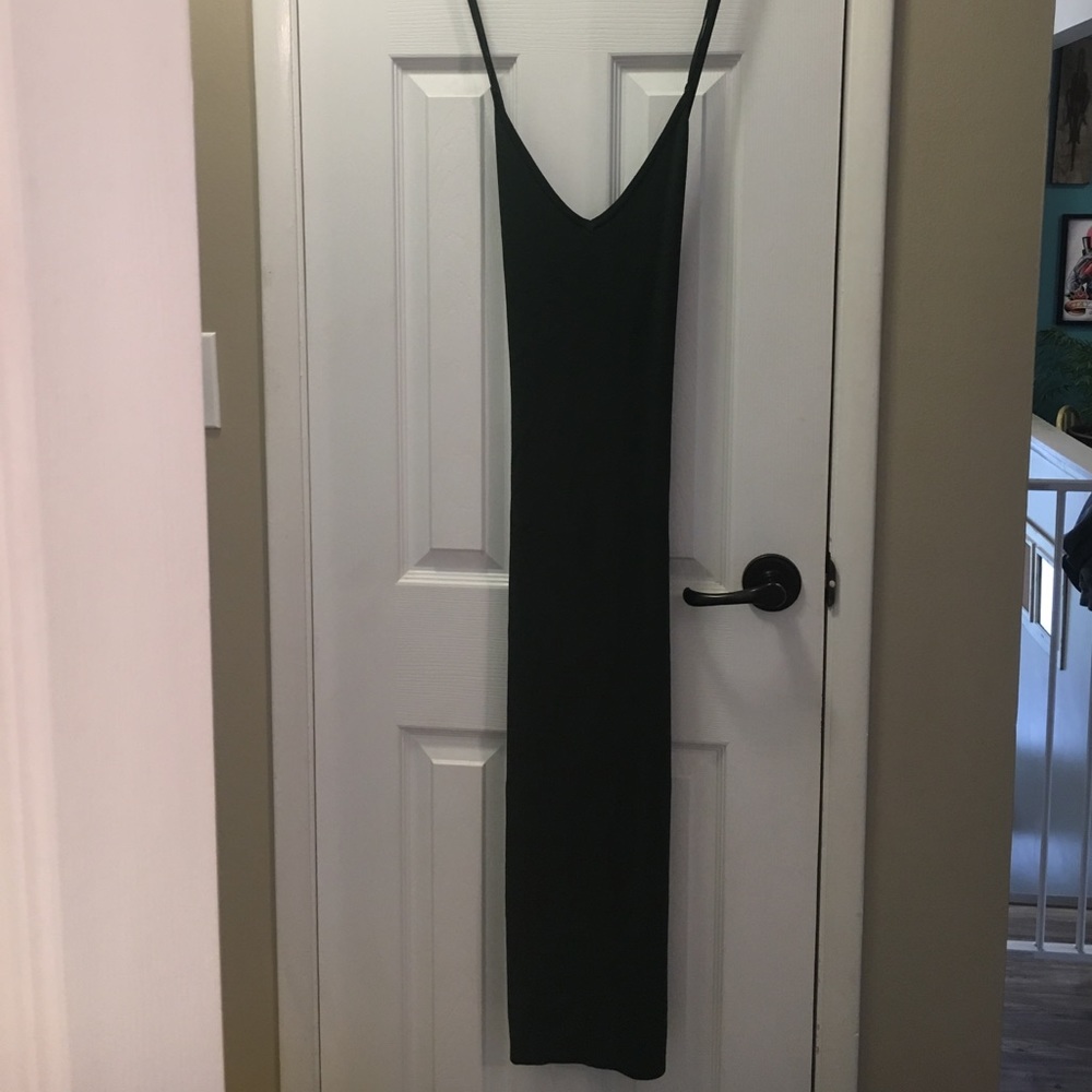 Rehab spaghetti strap dress-forest/emerald green