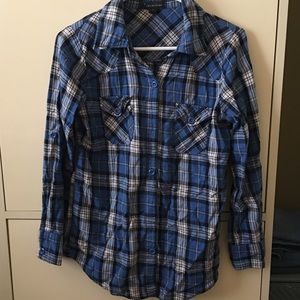F21 Blue/Black/White Flannel