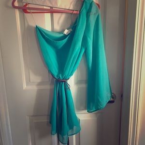 Tiffany Blue! One shoulder dress