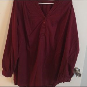 Plus size 2x blouse maroon