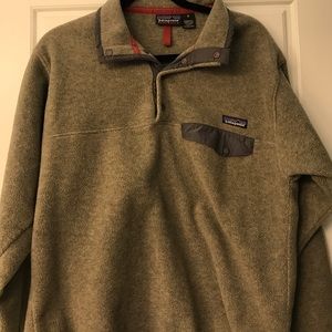 Olive Patagonia Fleece Pullover