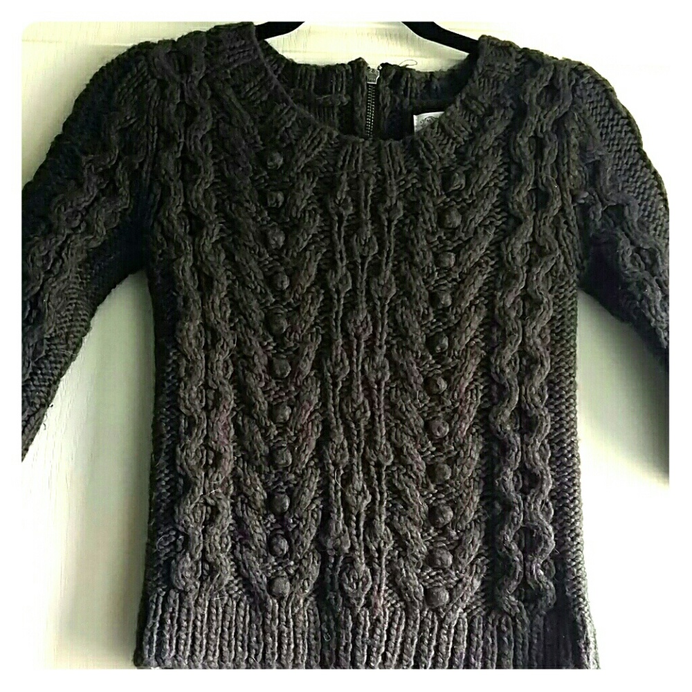 Kaisely Juniors Knit Sweater - Brown Cable