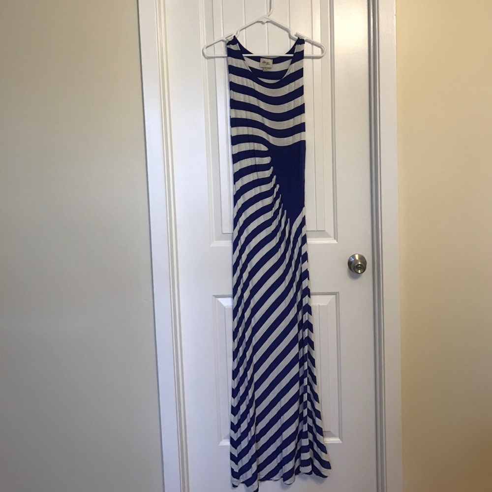 Blue and off white maxi dress. Size S.