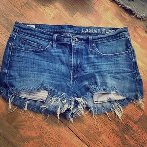Lamb and Flag Denim Shorts
