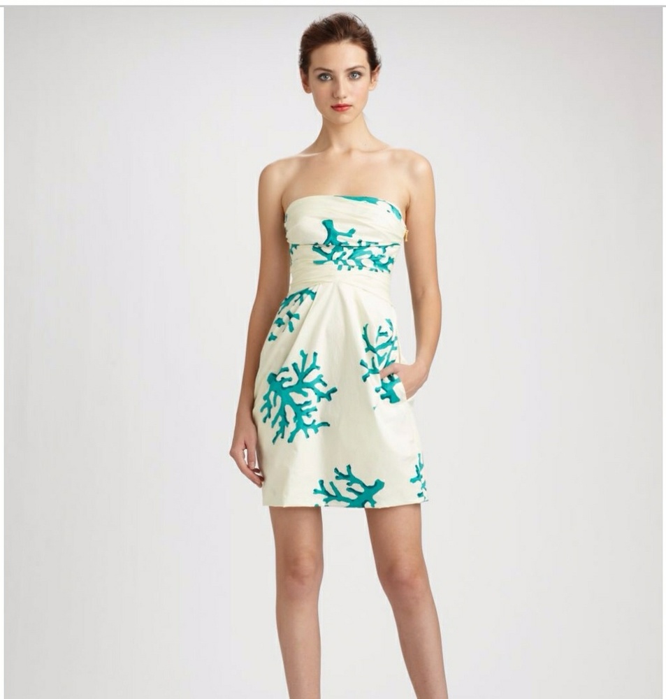 Moschino Coral poplin print dress