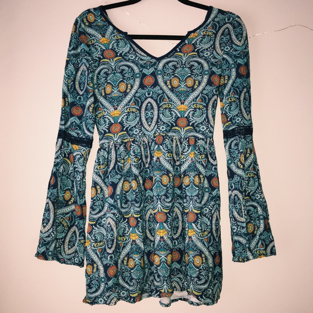 Patterned Bell-Sleeve Tunic
