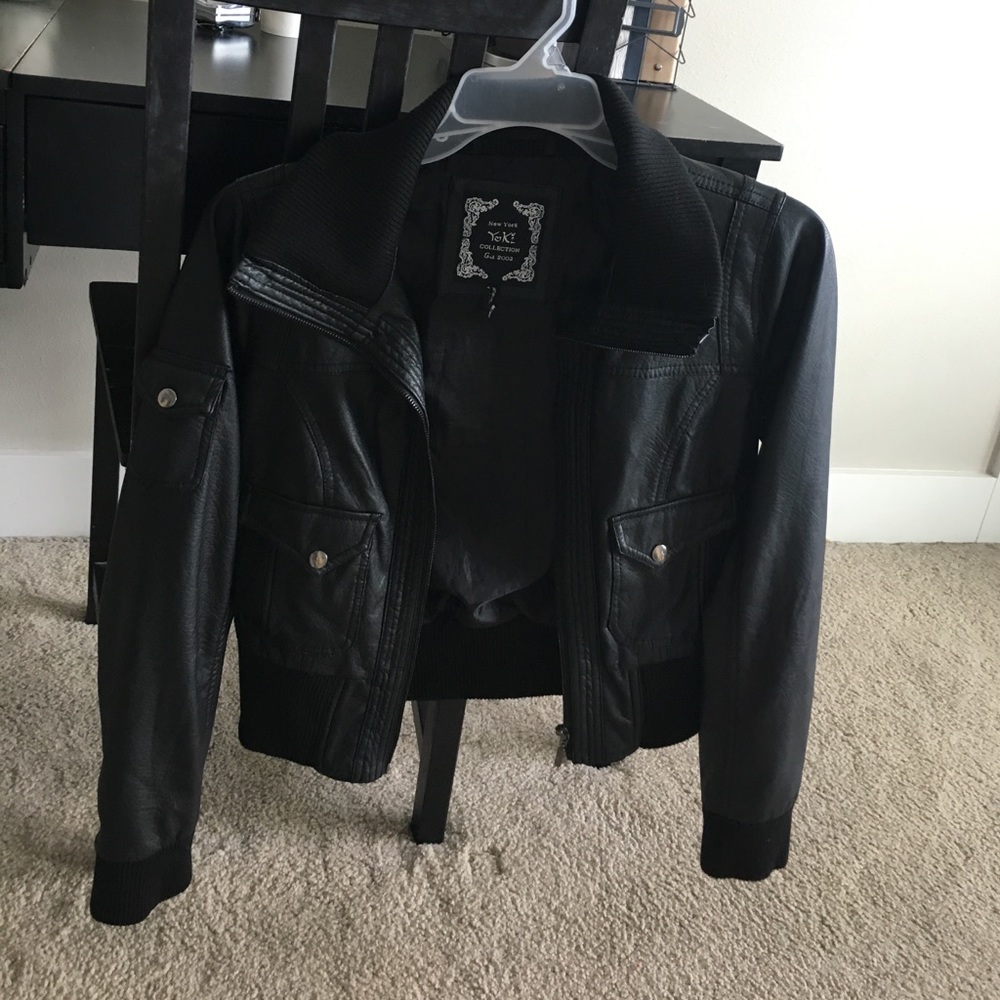 Black leather jacket