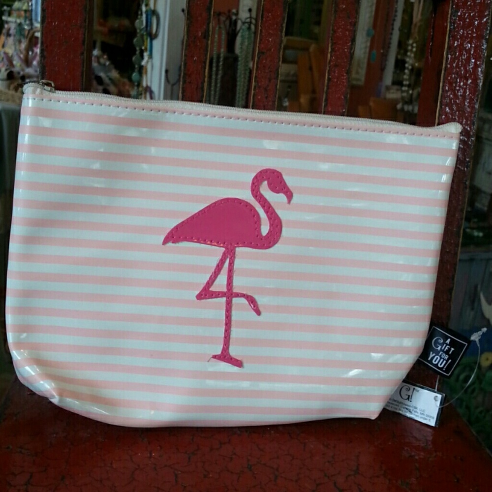 NWT Flamingo cosmetic bag