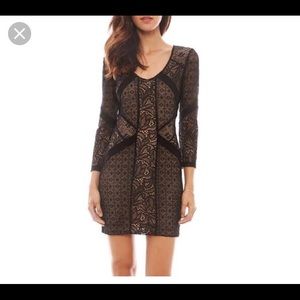 David Lerner black lace cocktail dress