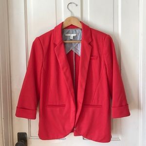 LC Lauren Conrad coral red blazer