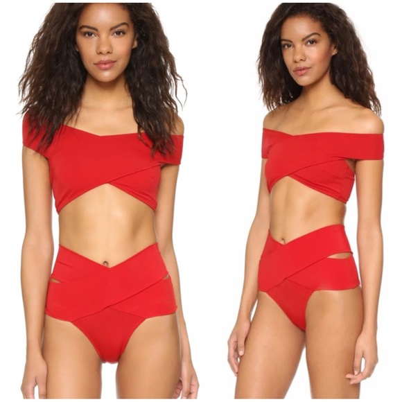 🌼 Bandage Off Shoulder High Waist Bikini - Picture 4 of 8