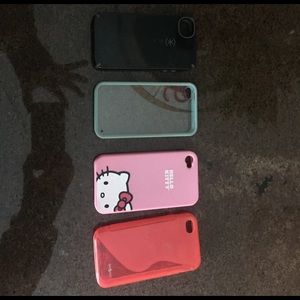 Set of 4 i-phone 4 cases used