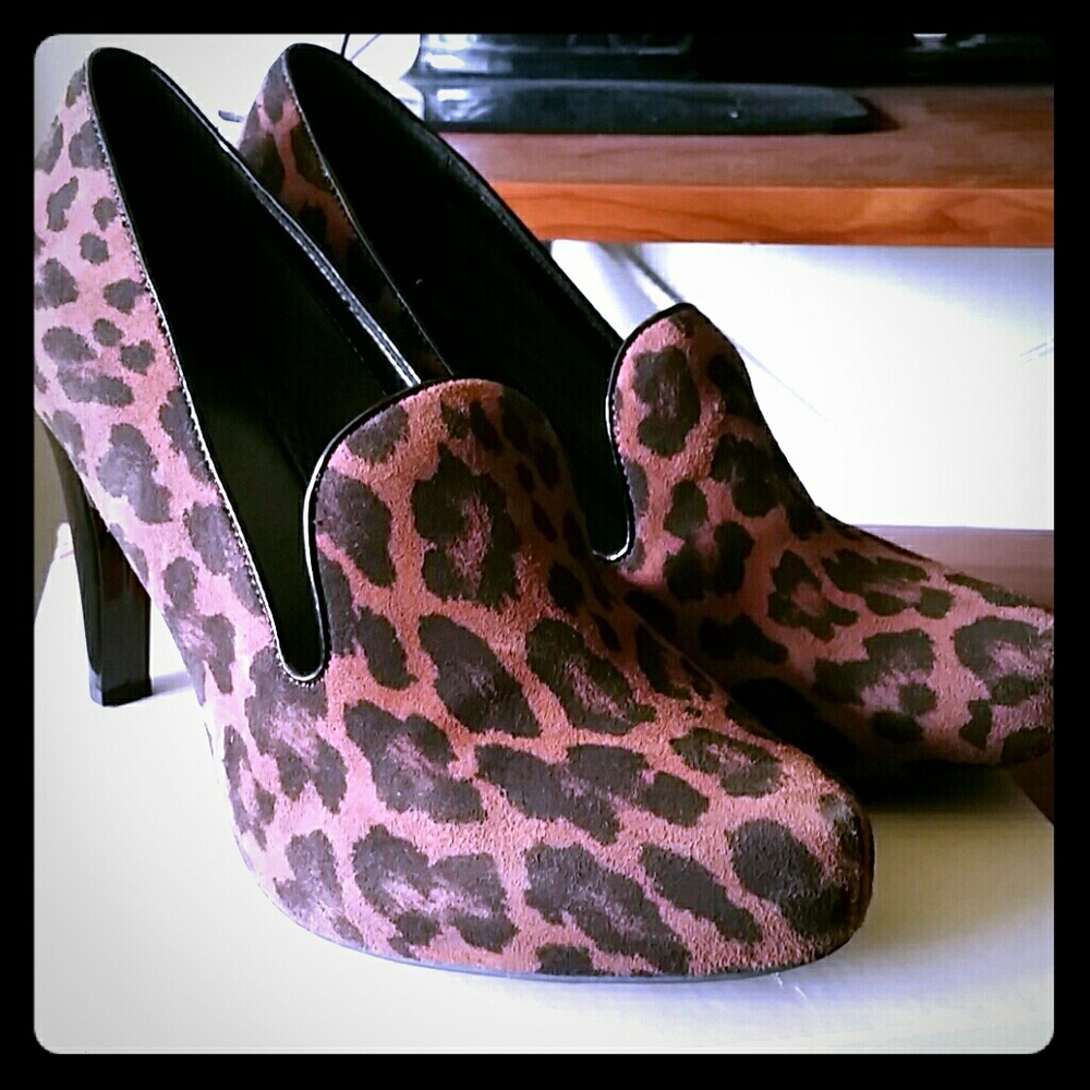Easy Spirit Leopard Print Loafer Pumps Size 8w