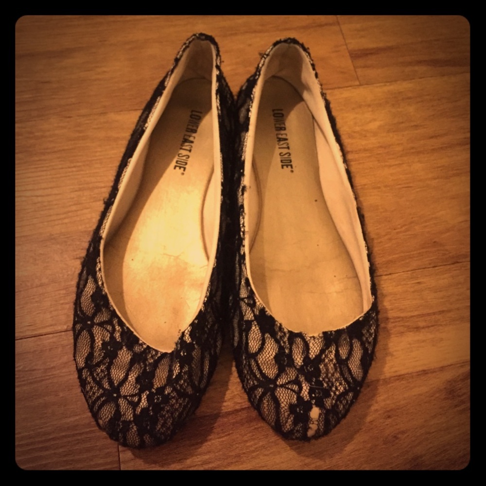 FREE Gold and Black Lace Flats
