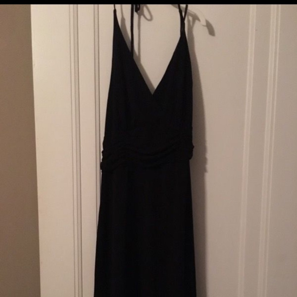 Evening tie back halter dress