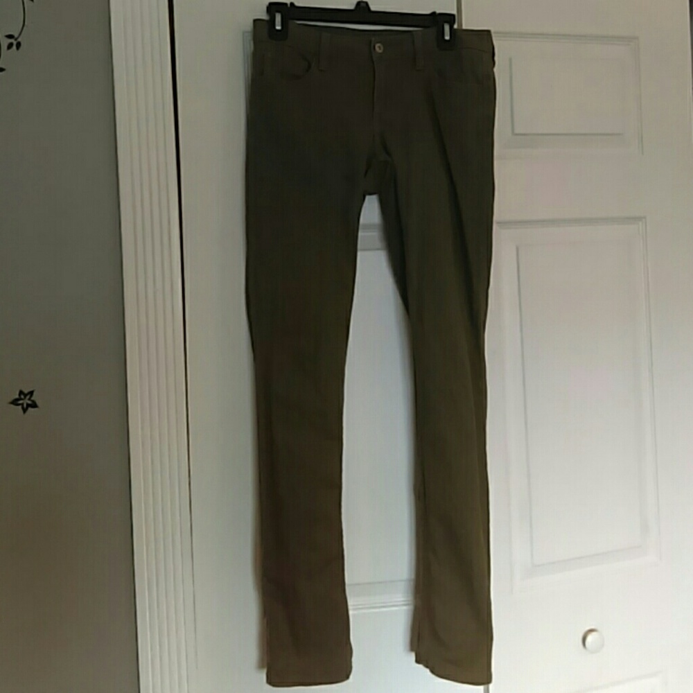 Army green skinny jeans