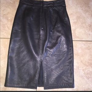 Leather pencil skirt
