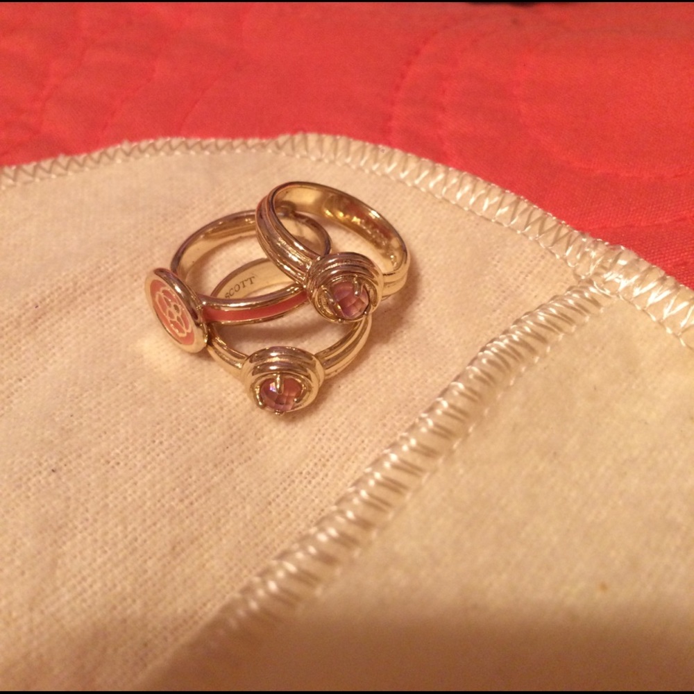 Kendra Scott stackable rings (coral)