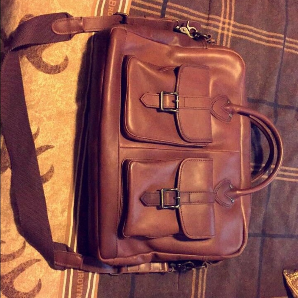 Real leather briefcase/messenger bag.