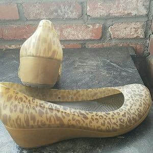 Cheetah croc wedges