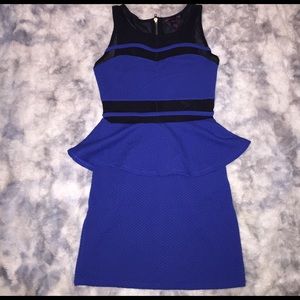 Material Girl Blue Peplum dress