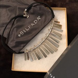Silpada  stirring silver and leather necklace