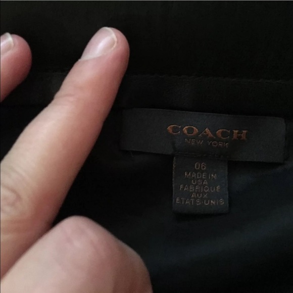 Coach plaid wrap mini skirt black white leather - Picture 5 of 6