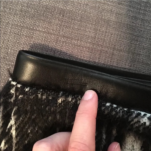 Coach plaid wrap mini skirt black white leather - Picture 6 of 6