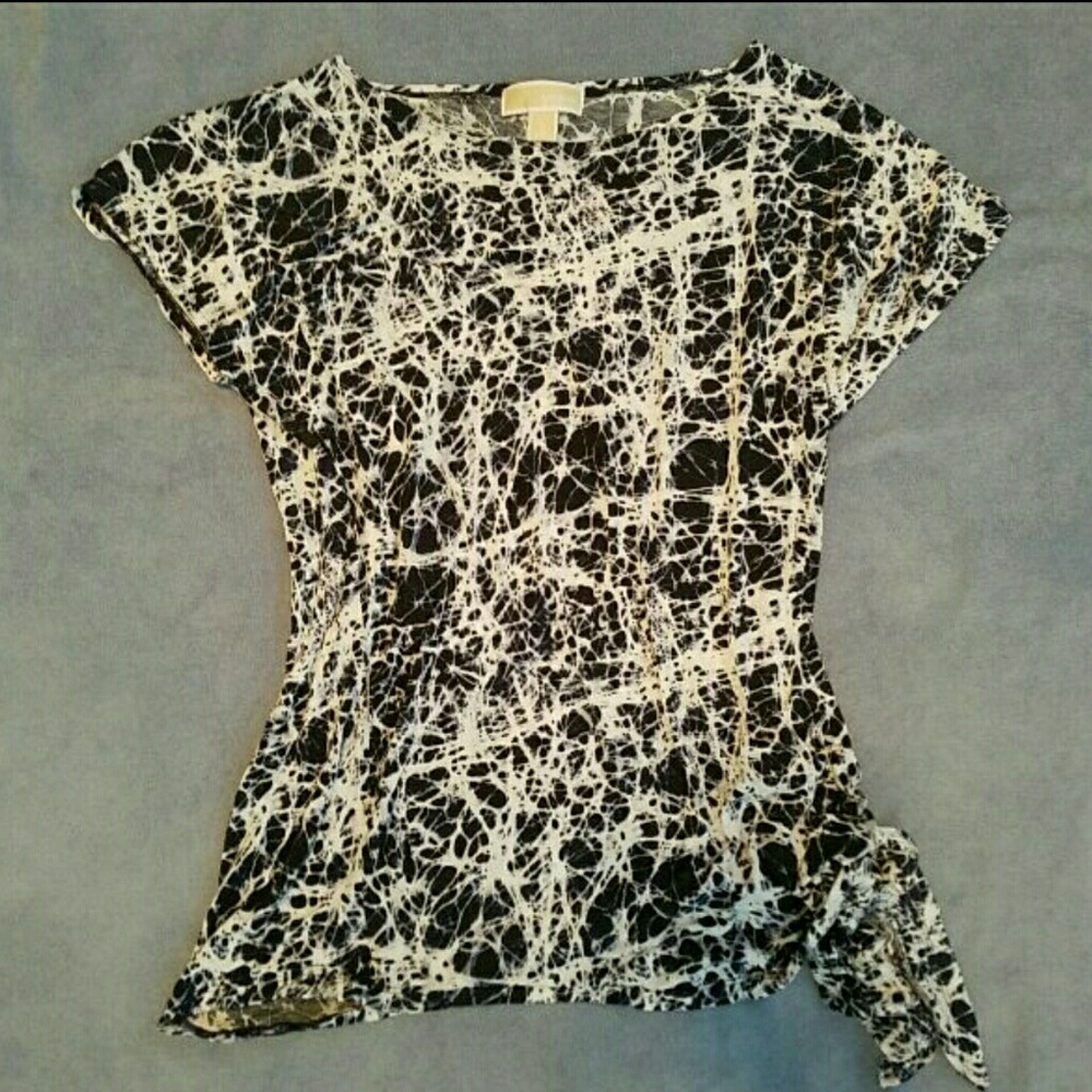 Michael Kors Tie Dye Top Black White
