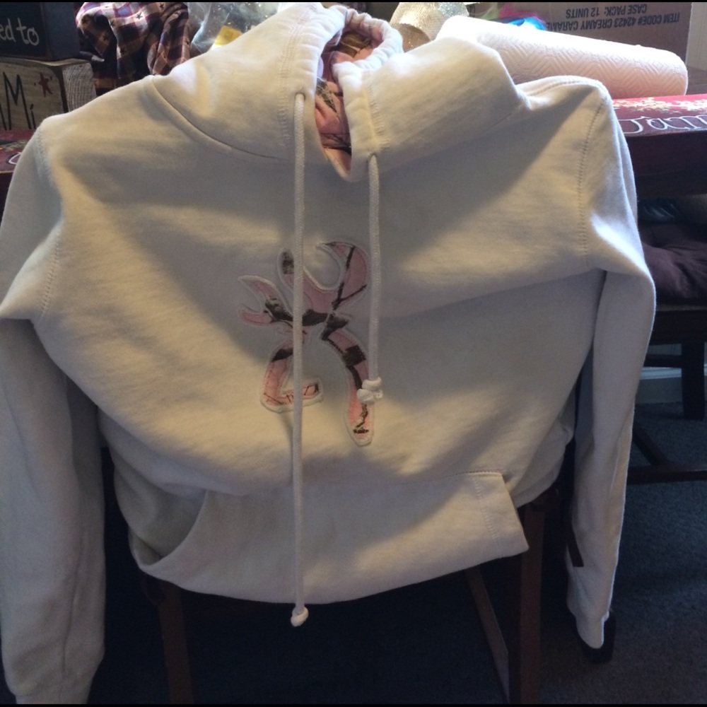 Browning pink and white hoodie