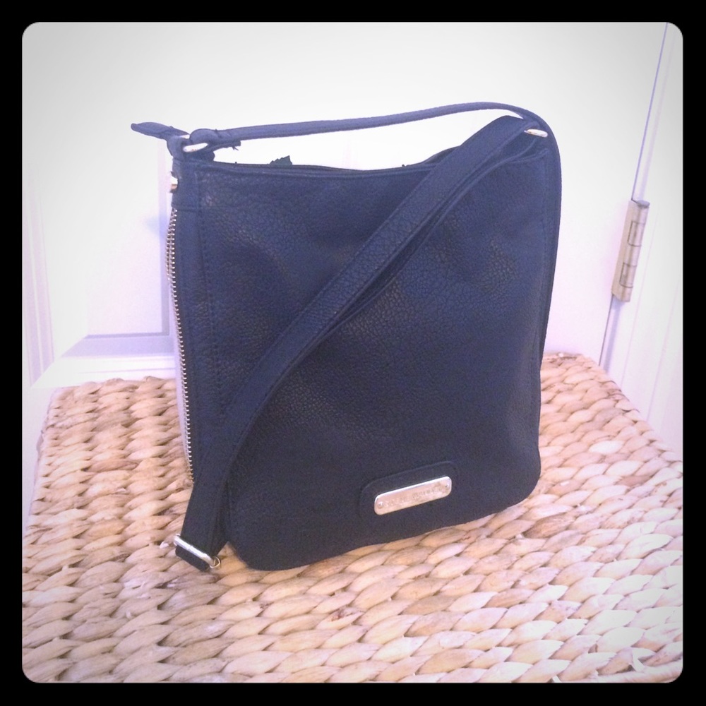 Steve Madden Black and Off White Crossbody Purse