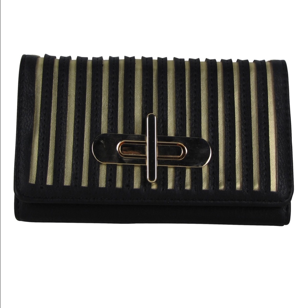 Black Striped Look Fashion Wallet