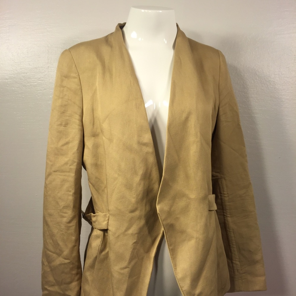 Tan Blazer with Strap Sided Detail