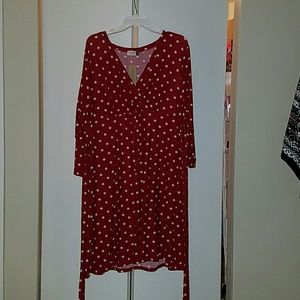 Red & white polka dot dress