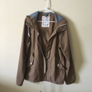 Brown H&M Jacket W/ Blue Hood Detaling 💌